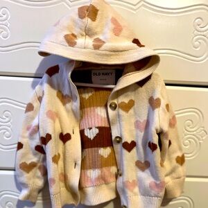 Heart Sweater baby 18 - 24 Month with hood.